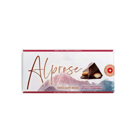 Cioccolato fondente 74% con mandorle intere, 100g, Alprose