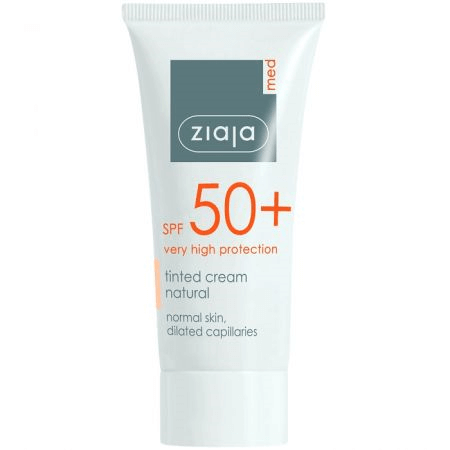 Crema colorante per protezione solare alta SPF 50+, 50 ml, Tonalità naturale, Ziaja