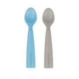 Set di 2 cucchiai in silicone, Mineral Blue/Powder Grey, Minikoioi