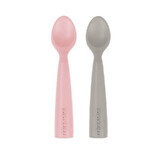 Set di 2 cucchiai in silicone, Pinky Pink / Powder Grey, Minikoioi