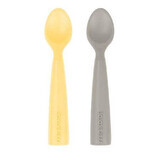 Set cucchiai in silicone, Mellow Yellow/Powder Grey, Minikoioi