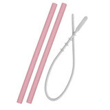 Set cannuccia e pennello in silicone, Pinky Pink & Brush, Minikoioi