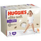 Pantaloni per pannolini Elite Soft, n. 5, 12-17 kg, 68 pezzi, Huggies