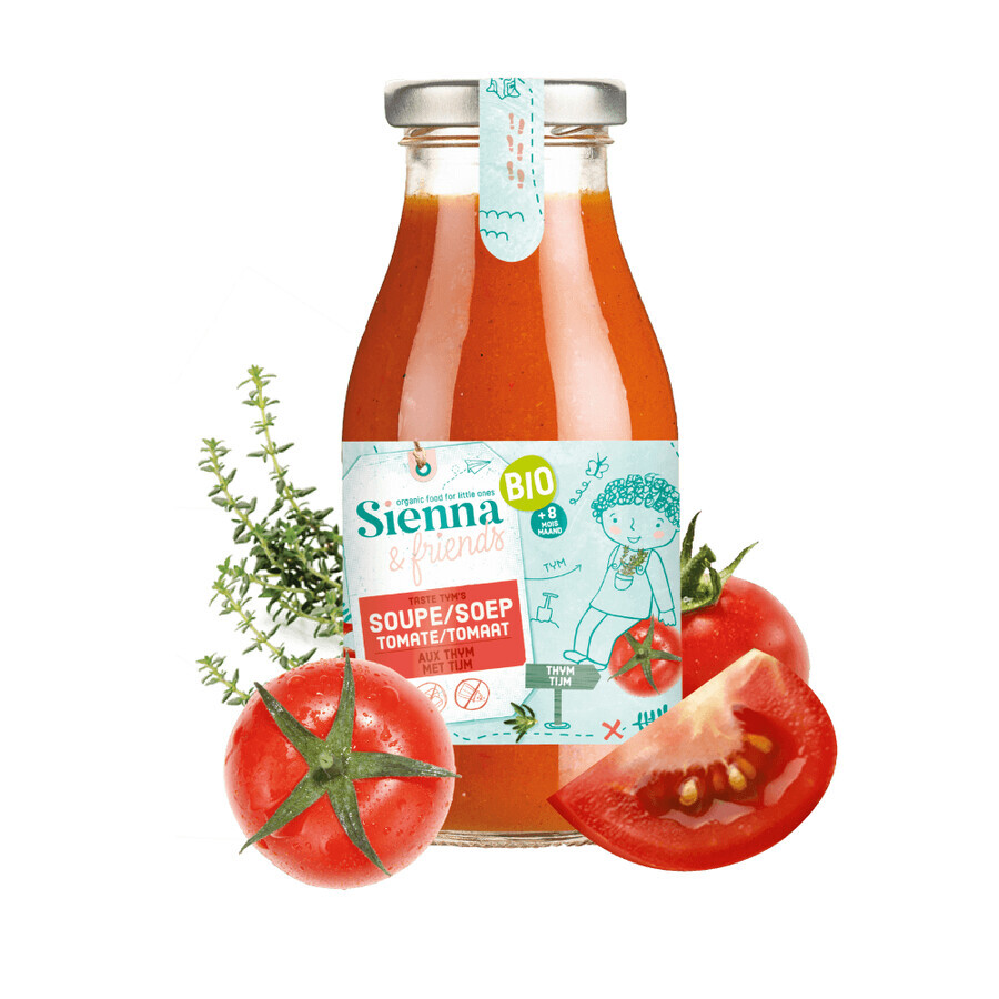 Crema di pomodori bio al timo, 8 mesi +, 260 g, Sienna & friends