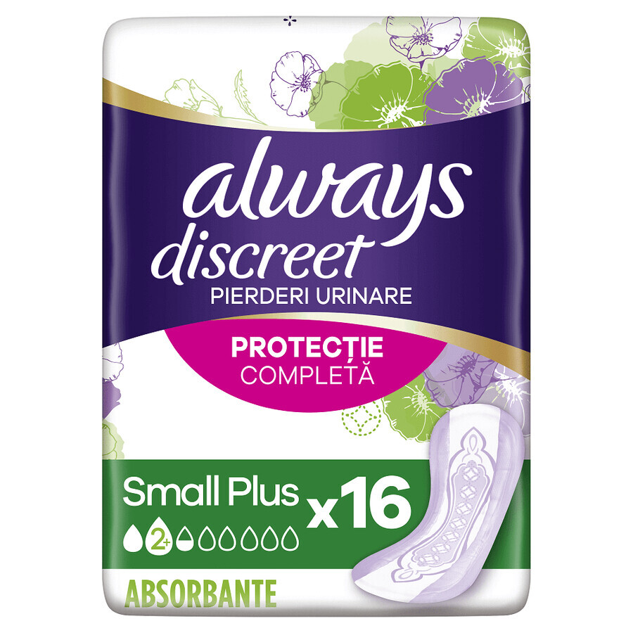 Assorbenti per incontinenza urinaria Always Discreet Small Plus, 16 pezzi, P&G