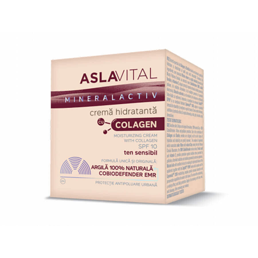Crema idratante al collagene SPF 10 Mineralactiv, 50 ml, AslaVital