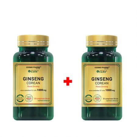 Confezione Ginseng Coreano, 1000 mg, 60+30 compresse, Cosmopharm