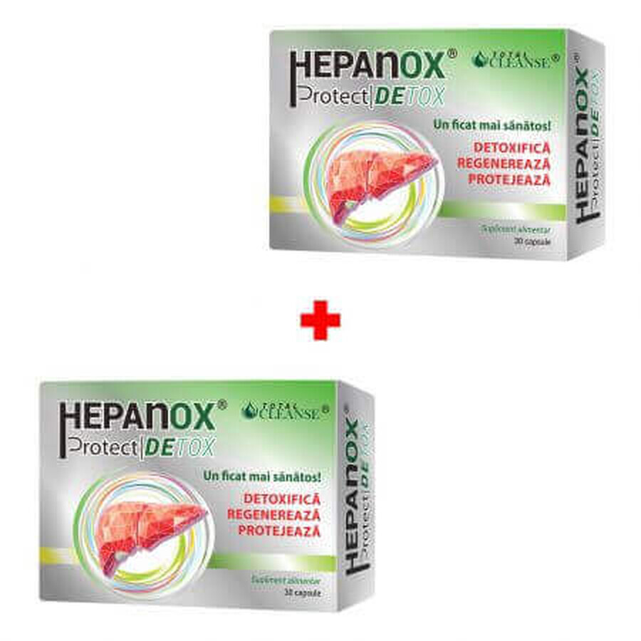 Pacchetto Hepanox Protect Detox, 30 capsule + 30 capsule, Cosmo Pharm