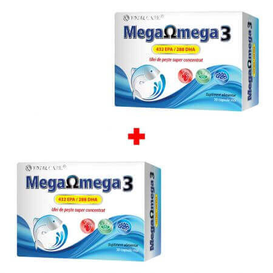 Confezione Mega Omega 3, 30 + 30 capsule molli, Cosmopharm