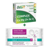 Confezione Ostart Complex, 30 compresse, Fiterman Pharma + Salviette struccanti Ideal, 20 pezzi, Doctor Fiterman