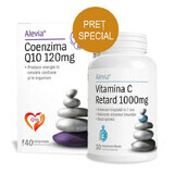 Coenzima Q10 120 mg + Vitamina C Retard 1000 mg, 40 + 30 compresse, Alevia