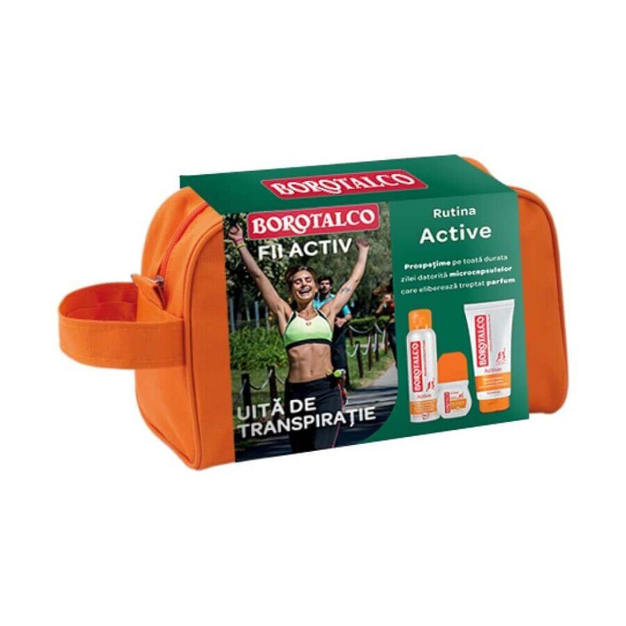 Deodorante spray 150ml + Deodorante roll-on 50ml + Gel doccia Active Mandarin&Neroli 200ml, Borotalco