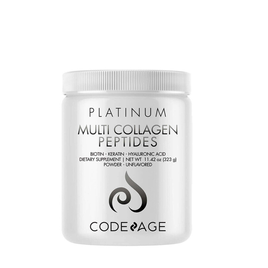 Codeage Peptidi multi-collagene, peptidi di collagene con biotina, cheratina e acido ialuronico, 323 G