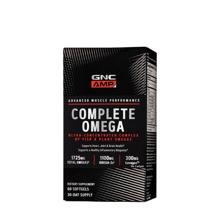 Gnc Amp Complete Omega, Acidi Grassi Omega, 60 Cps