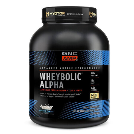Gnc Amp Wheybolic Alpha, proteine ​​del siero di latte, al gusto di vaniglia, 1254 G
