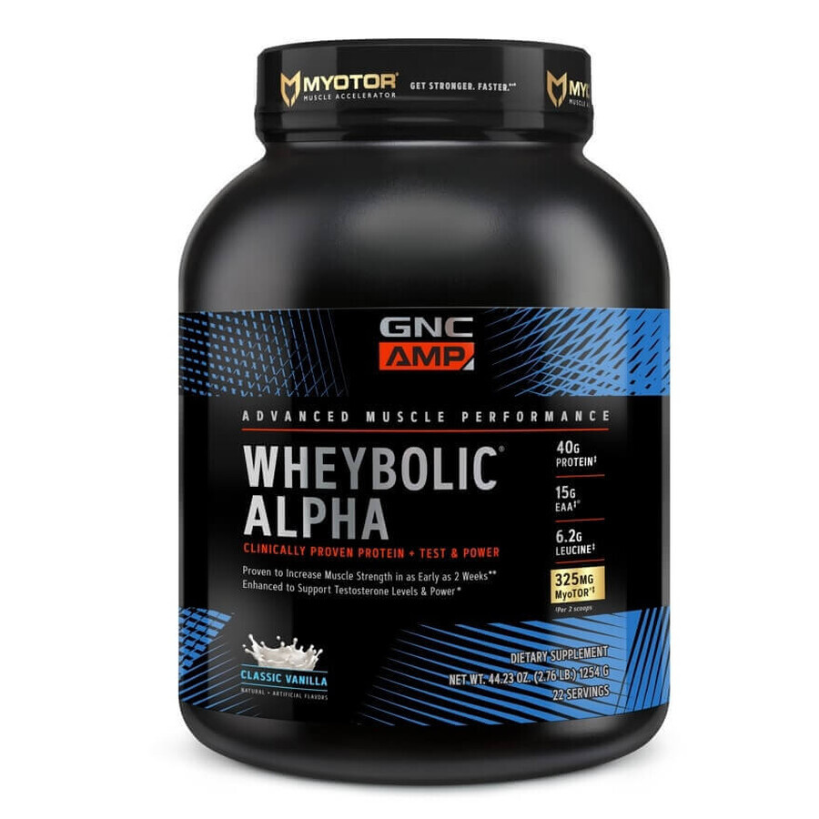 Gnc Amp Wheybolic Alpha, proteine ​​del siero di latte, al gusto di vaniglia, 1254 G