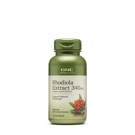 Gnc Herbal Plus Rhodiola 340mg, Estratto di Rhodiola, 100 Cps