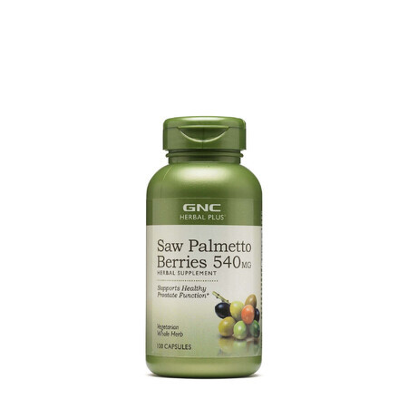 Gnc Herbal Plus Bacche di saw palmetto 540 mg, frutti di palma nana, 100 cps