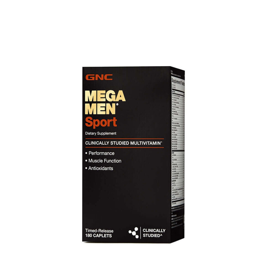 Gnc Mega Men Sport, complesso multivitaminico per uomo, 180 Tb