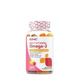 Gnc Multivitaminico + Omega-3 Caramelle Gommose per Supporto Cardiaco, Gelatine Con Multivitaminici E Omega-3 Al Gusto Di Limonata Al Lampone, 90 Gelatine
