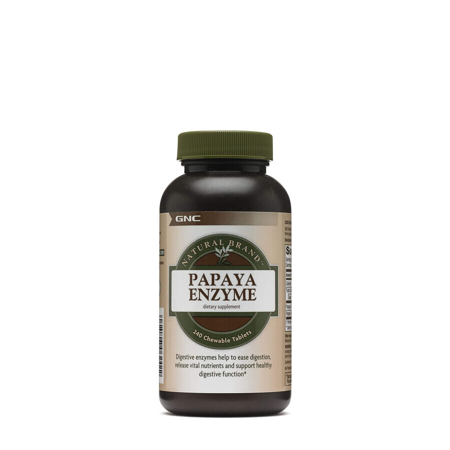 Papaya Enzyme, enzimi digestivi dalla papaia, 240 compresse, Gnc Natural Brand