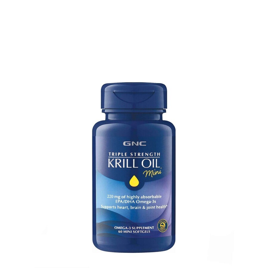 Gnc Triple Strength Krill Oil Mini, Olio di Krill, 60 Cps