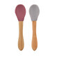 Set di 2 cucchiai con punta in silicone e manico in bamb&#249;, Velvet Rose / Powder Grey, Minikoioi