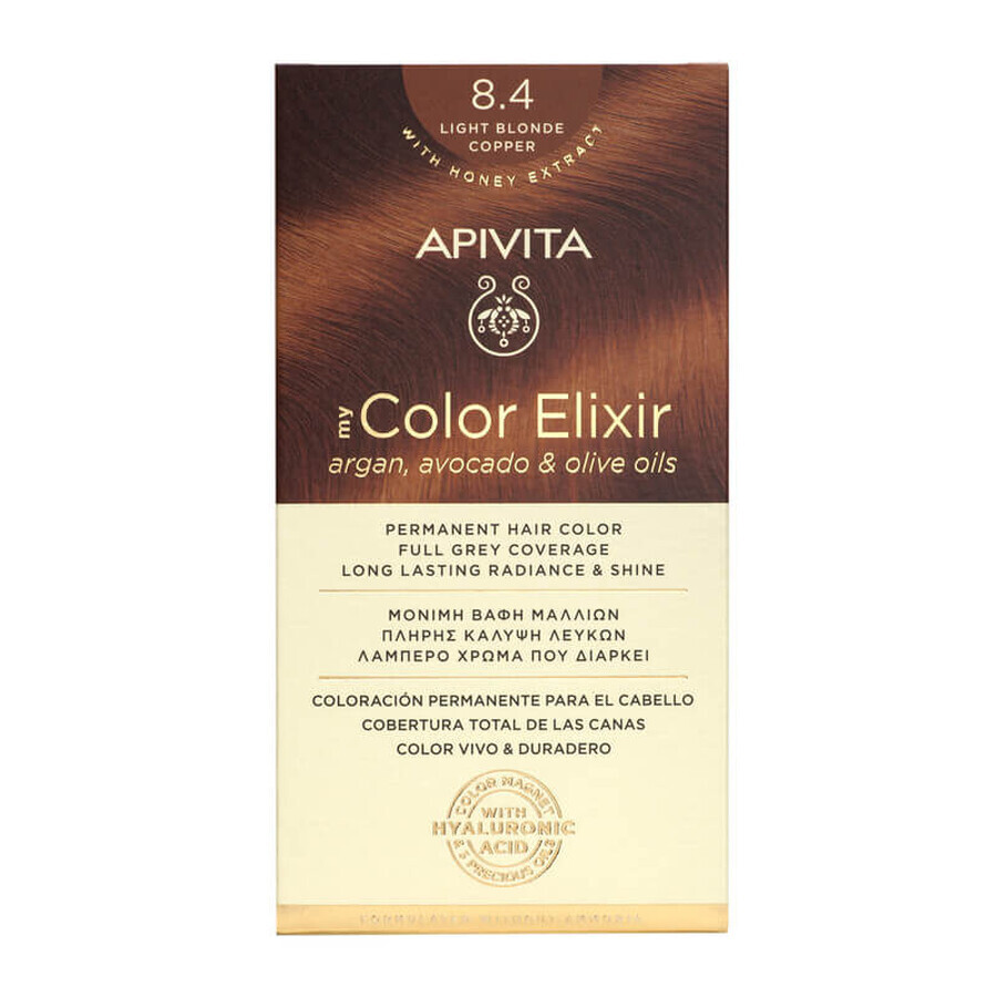 Tintura per capelli My Color Elixir, tonalità 8.4, Apivita