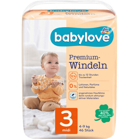 Pannolini Babylove Premium numero 3, 46 pz