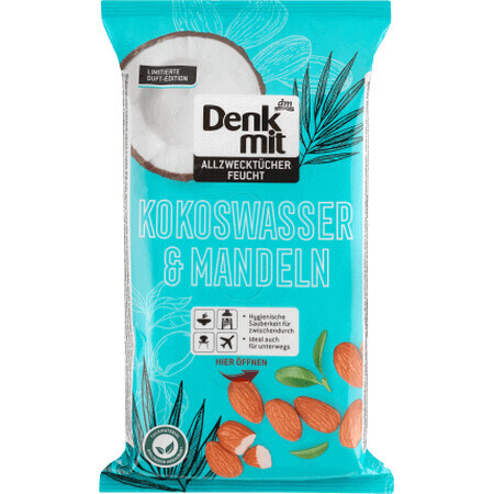 Denkmit Salviette umidificate universali acqua di cocco e mandorle, 50 pz