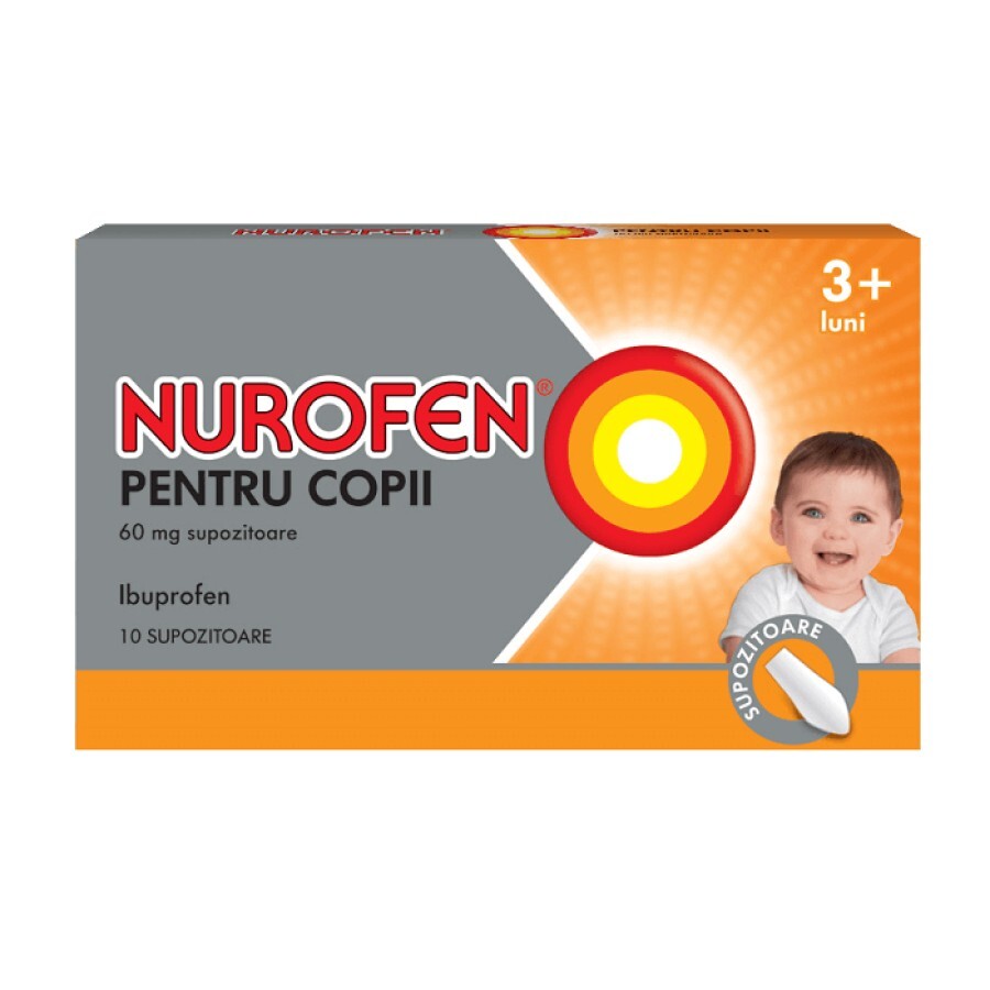 NurofenBaby Supposte Prima Infanzia 60 mg, 10 Supposte, Reckitt Benckiser