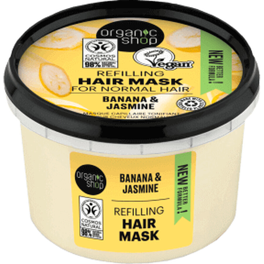 Organic Shop Maschera tonificante per capelli con banane e gelsomino, 250 ml