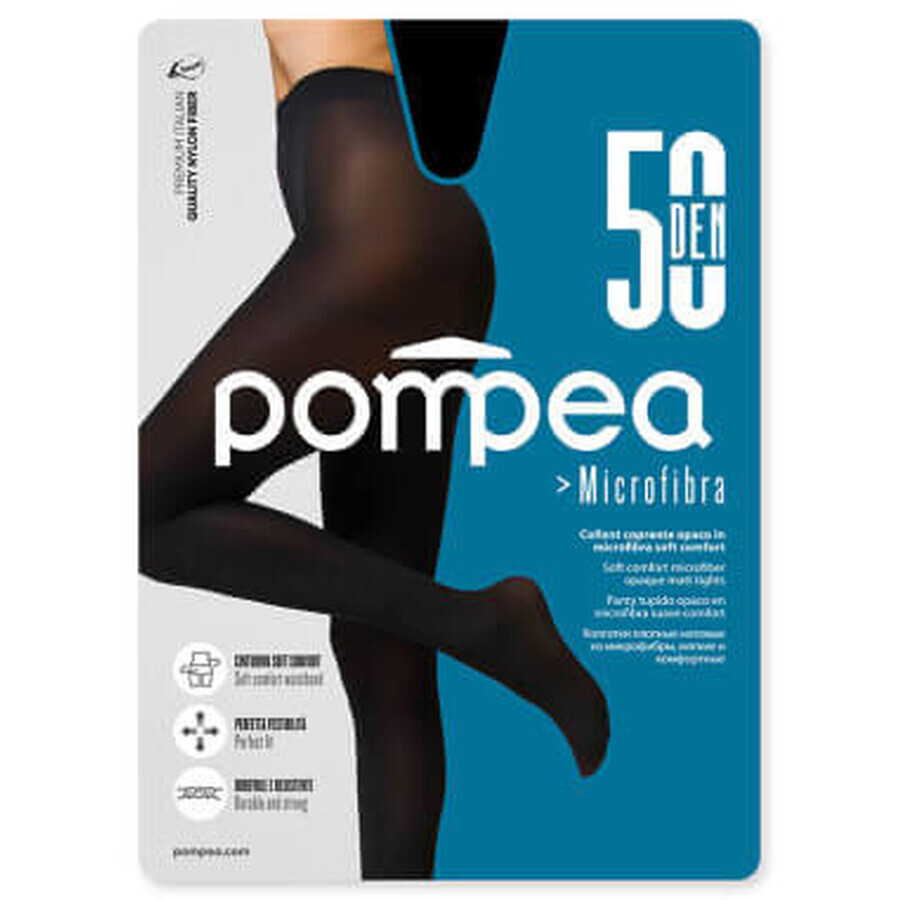 Pompea Dres microfibra donna 50 DEN 1/2-S nero, 1 pz