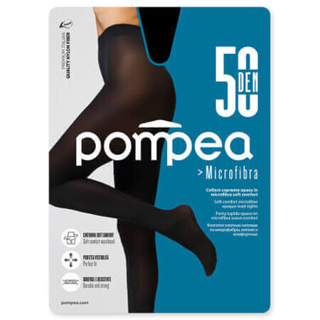Pompea Dres microfibra donna 50 DEN 3-M nero, 1 pz