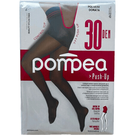 Pompea Dres donna Push-Up 30 DEN 3-M nudo Polvere Dorata, 1 pz