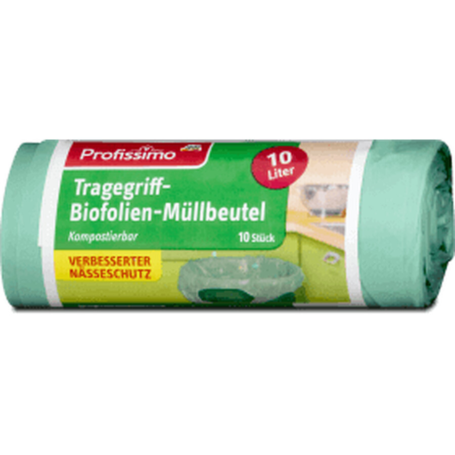 Profissimo Sacchetti per pulizia Bio-foil con manici, 10 L, 10 pz