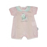 Pagliaccetto tutina bimba neonato mezza manica Pastello rosa 6 - 9 mesi