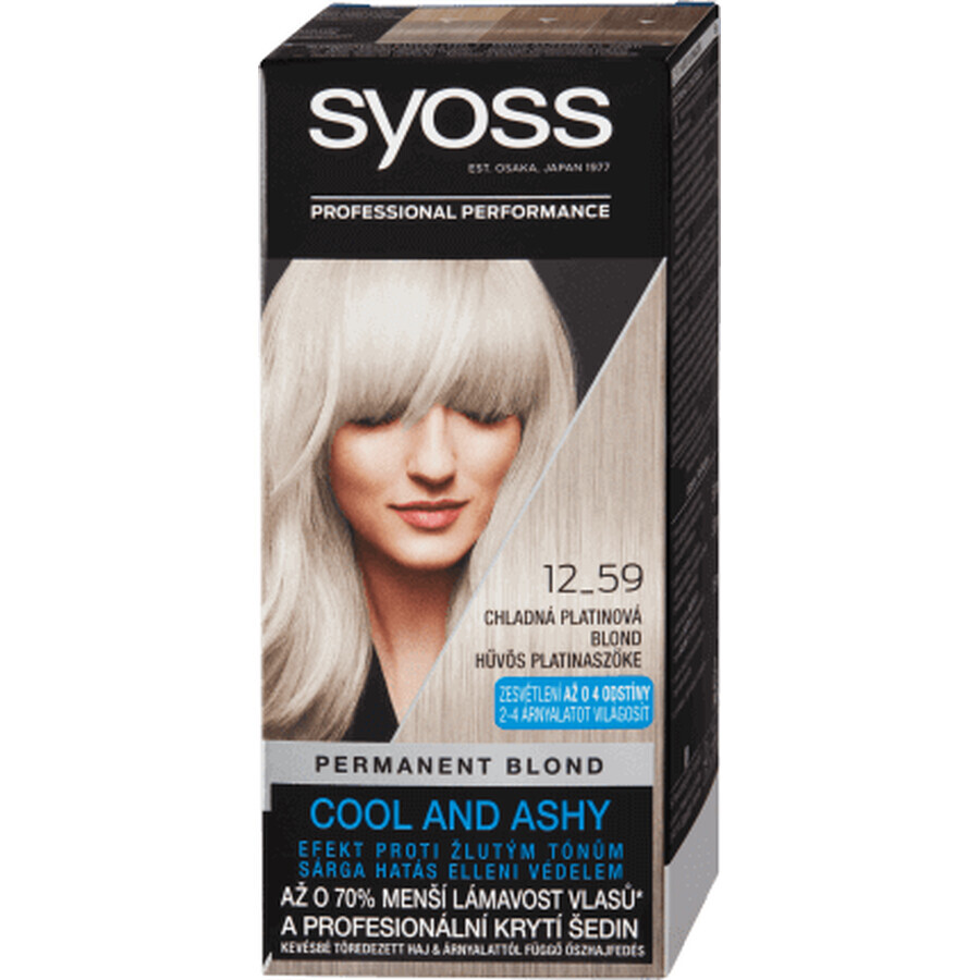 Syoss Color Tintura permanente per capelli 12-59 Biondo platino freddo, 1 pz
