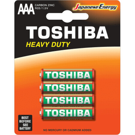 Toshiba Batterie R3 zinco hd, 4 pz